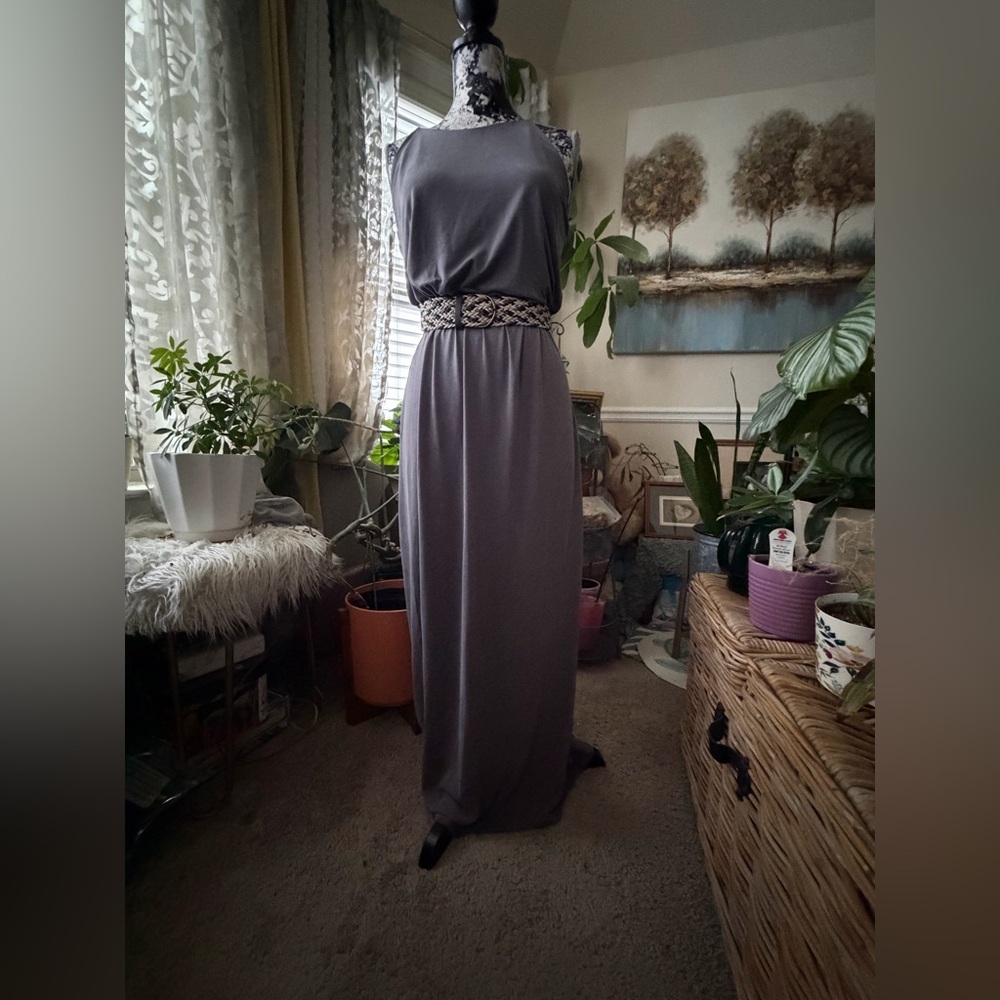 EUC GAP Steel Grey Maxi Dress Soft Textured Modal Fabric